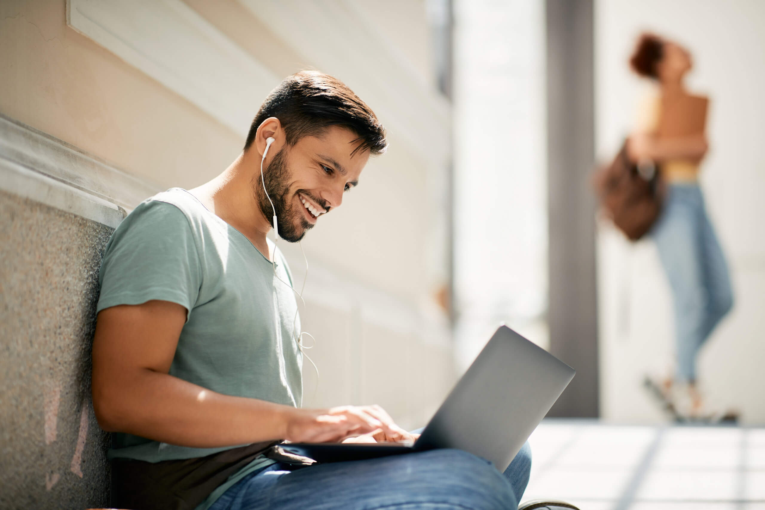 B2B marketer optimizing a landing page for lead generation with conversion metrics dashboard