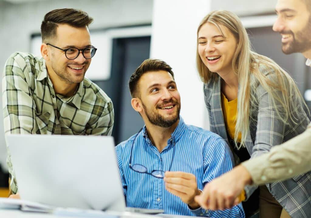 B2B sales team reviewing lead generation challenges on dashboard to improve conversions