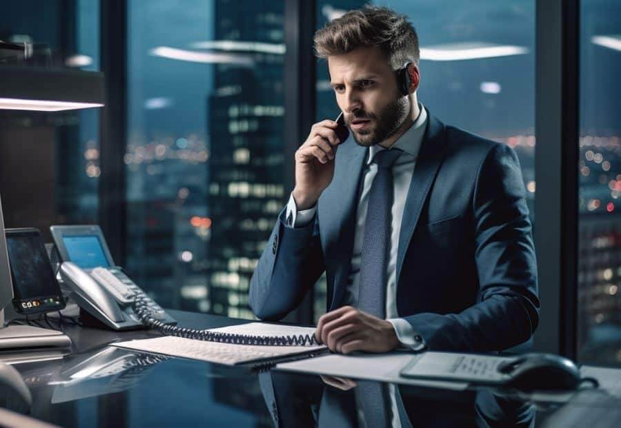 Campaign sales strategist planning cold calling and email sequences on B2B sales dashboard