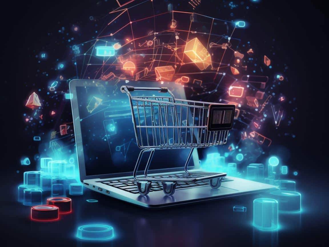 B2B sales team reviewing B2B ecommerce strategies on digital revenue analytics dashboard