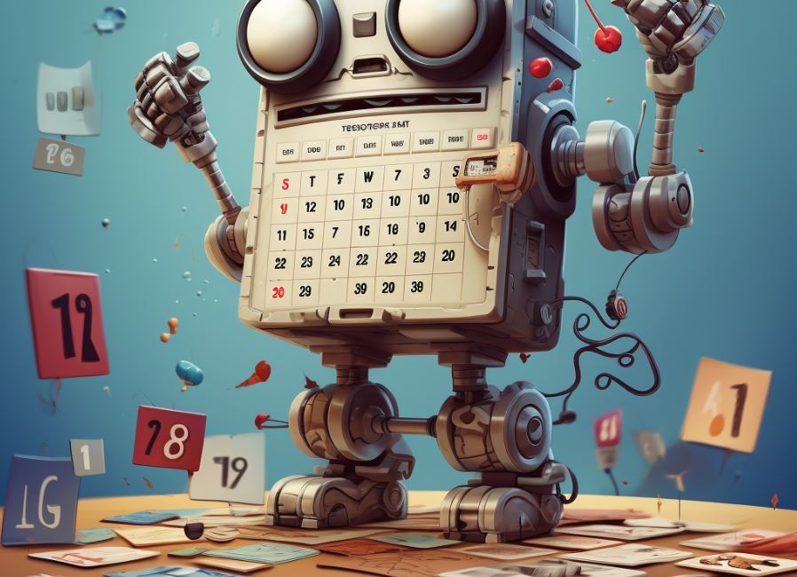 B2B sales reps scheduling meetings on laptop with AI calendar integration reminders displayed