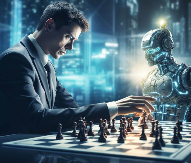 B2B sales team using AI in B2B sales dashboard to boost competitive advantage