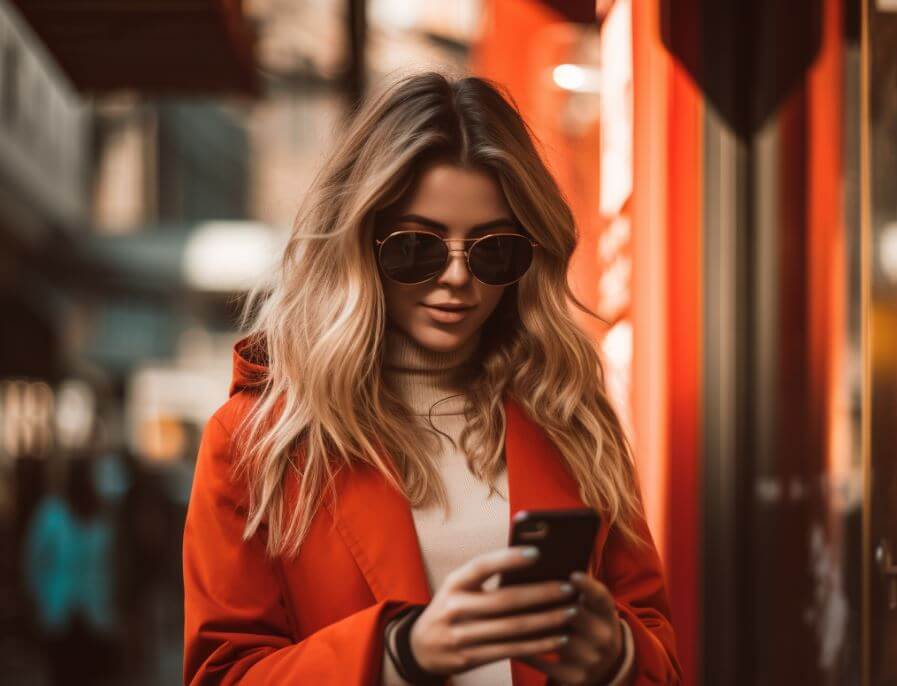 B2B salesperson making phone call and sending SMS, cold calling in a texting age
