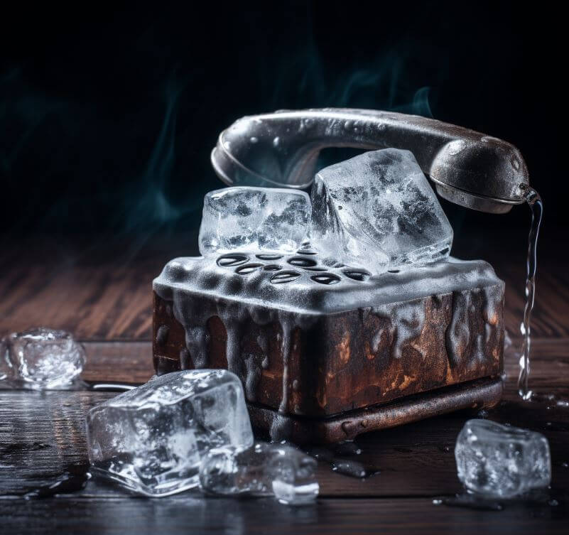 B2B sales rep leaving cold calling voicemails while tracking outbound cadence metrics