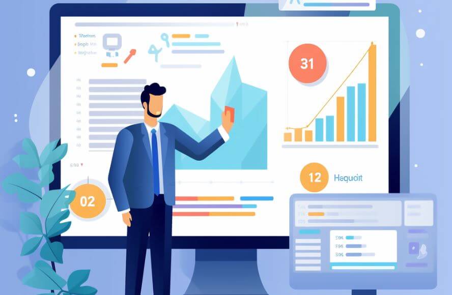 B2B team reviewing eRep Google Ads strategy and pipeline conversions on dashboard