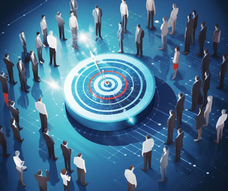 Sales team building targeted lists for B2B outreach on CRM dashboard to manage pipeline