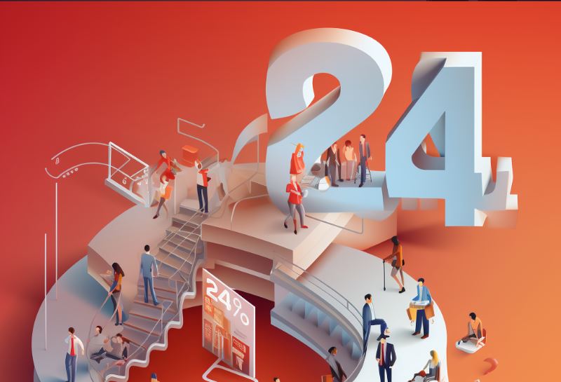 B2B sales in 2024 team using AI platform to plan multichannel outreach strategy