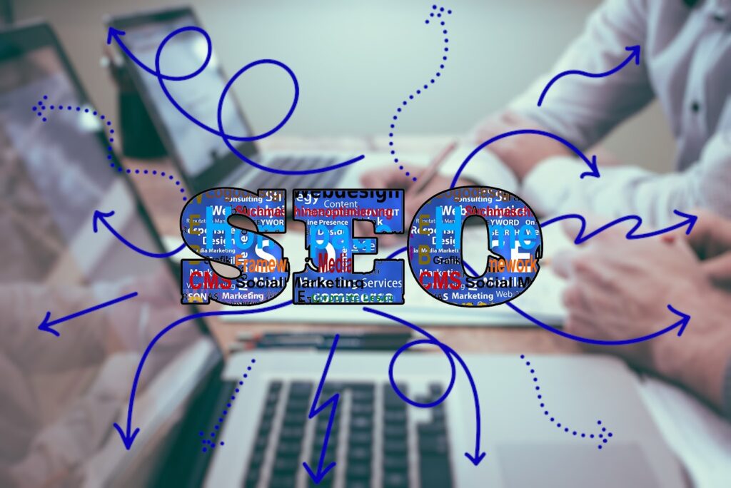 B2B marketing team reviewing SEO auditing service report to boost website performance