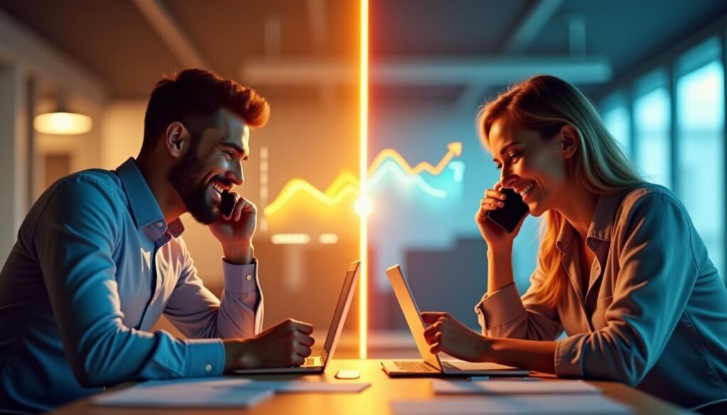 B2B SDR comparing call script variations on laptop for A/B testing cold calling scripts