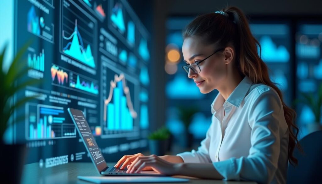 B2B account executive reviewing pipeline using AI tools for account executives to close deals