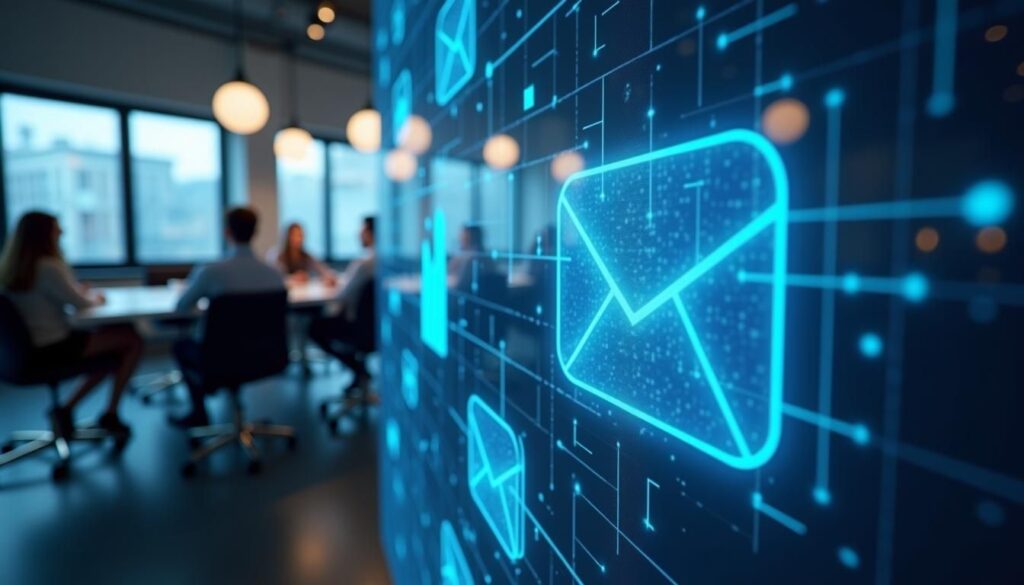 B2B sales team using AI email marketing personalization dashboard to boost opens and clicks