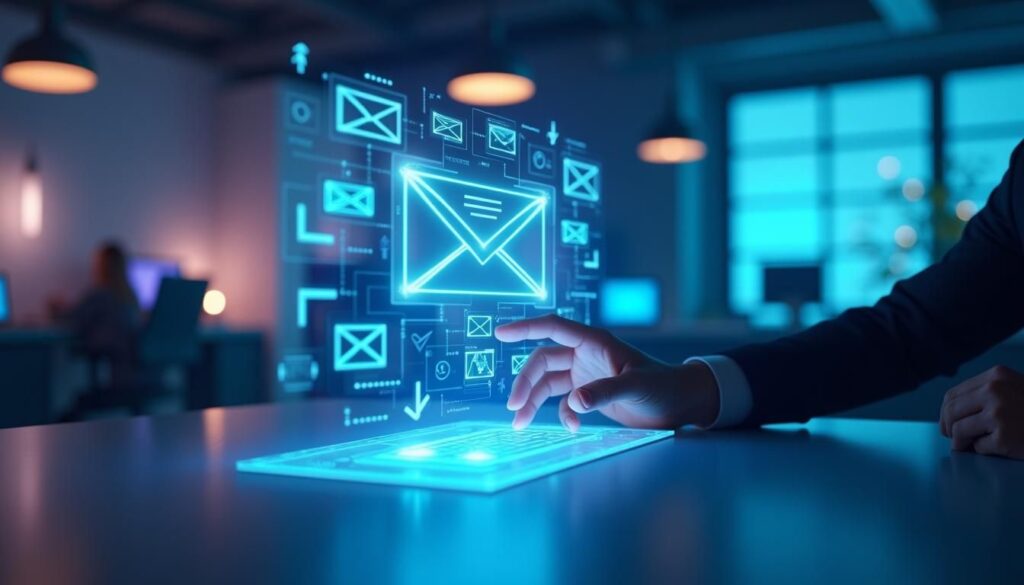 B2B sales team using AI email customization software to personalize outreach campaigns at scale