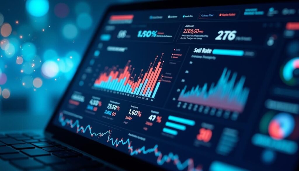 B2B sales team reviewing open rate tracking AI email insights on analytics dashboard