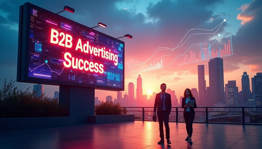 B2B advertising strategy meeting reviewing paid campaign metrics and pipeline performance