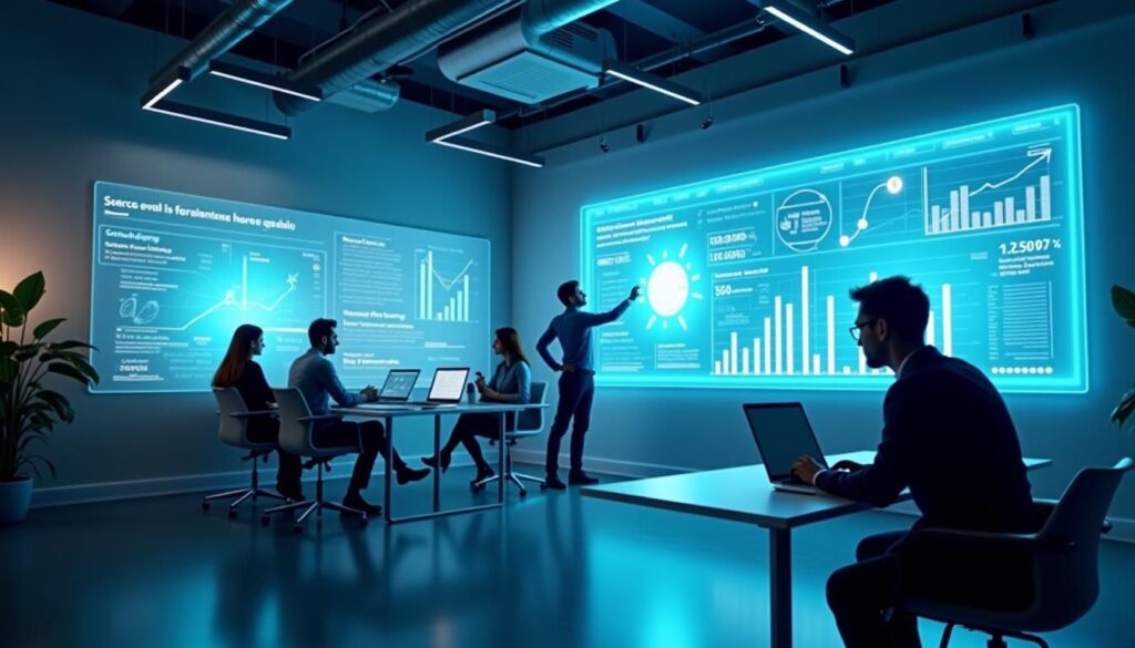 B2B sales team reviewing B2B email marketing best practices dashboard and deliverability metrics for 2025