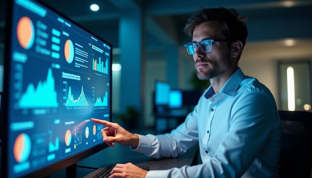Using Ahrefs to uncover B2B lead opportunities with SEO data on laptop dashboard