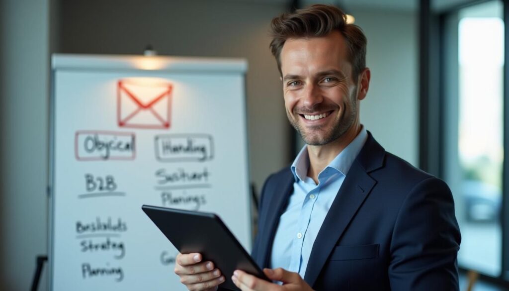 Sales rep replying to objections, demonstrating objection handling in B2B email responses strategy