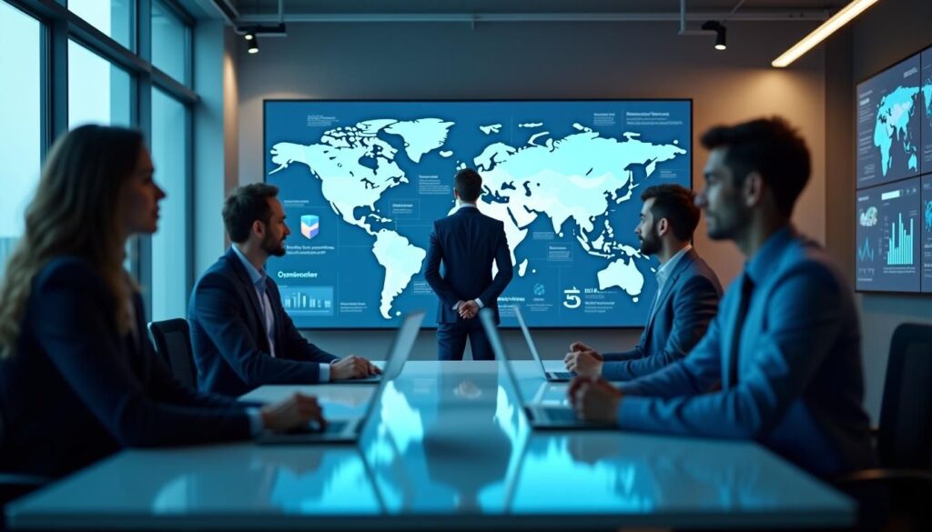 Business team reviewing dashboard for outsourcing B2B sales tasks, outreach, and pipeline growth