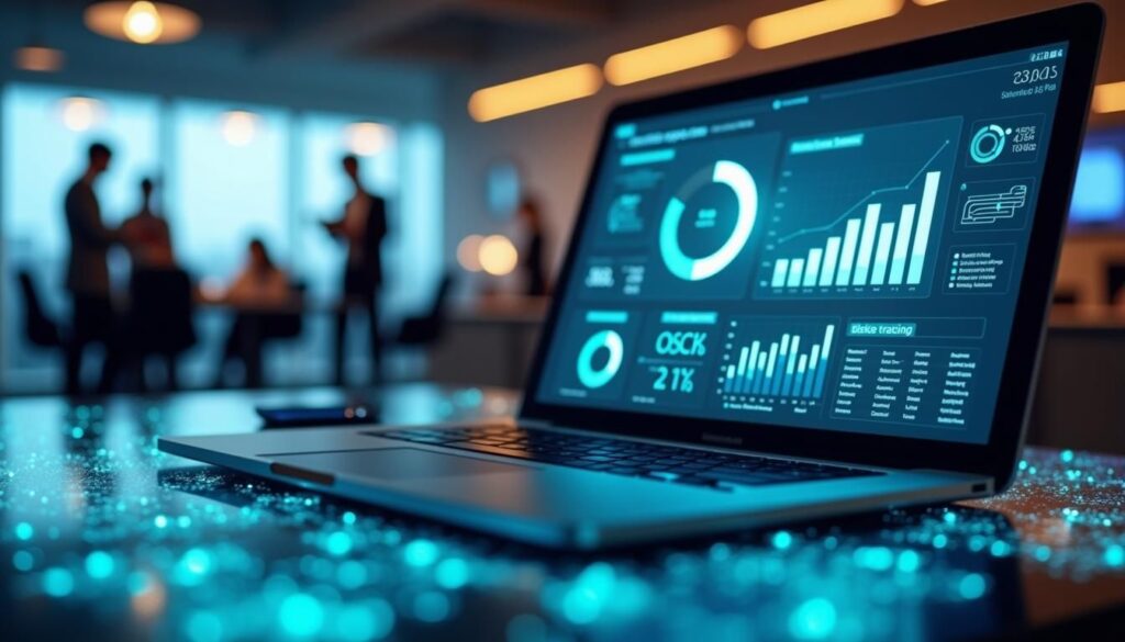 B2B sales rep reviewing CRMs for B2B sales tracking SEO leads dashboard