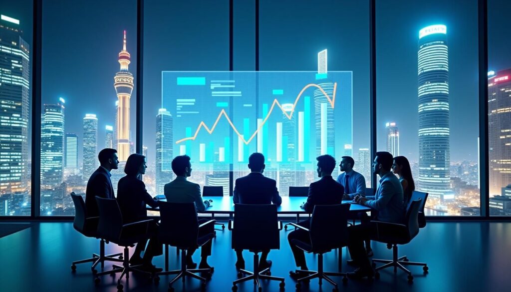 Future trends in B2B sales illustrated with AI analytics dashboard and digital buyer journey