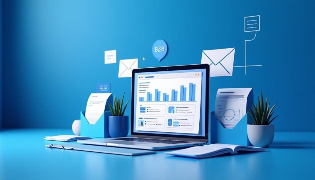 B2B sales team using HubSpot B2B email marketing dashboard to track outreach performance