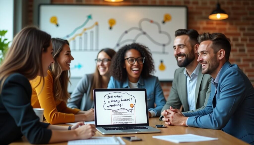 SDR writing witty sales email on laptop, illustrating humor in B2B email outreach strategy