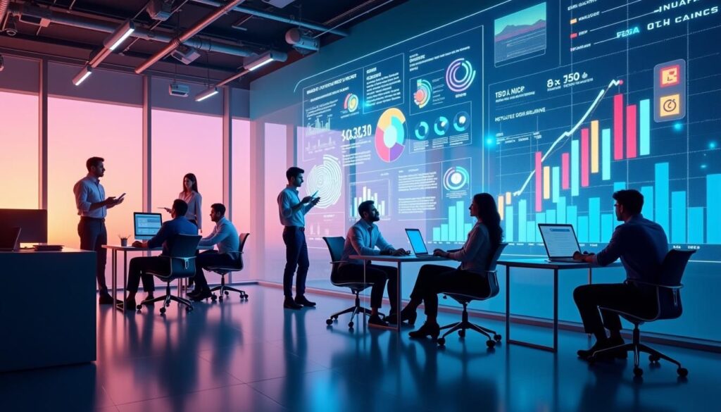 B2B revenue team reviewing digital marketing benchmarks 2025 dashboard for SEO and conversion