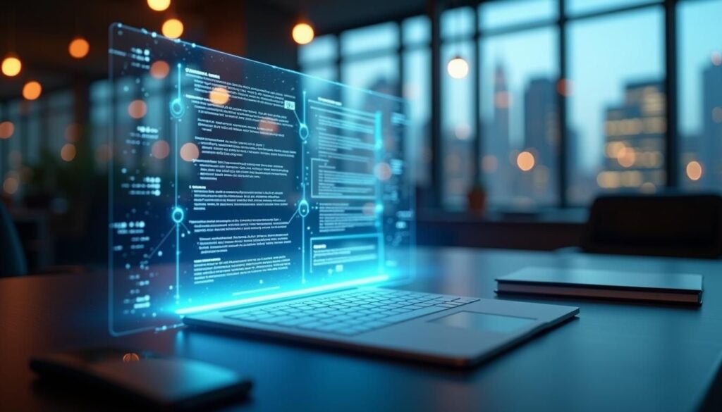 B2B SDR reviewing AI-generated cold calling scripts on laptop to book more meetings
