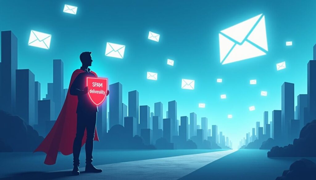 B2B marketer reviewing email deliverability dashboard to prevent cold outreach landing in spam