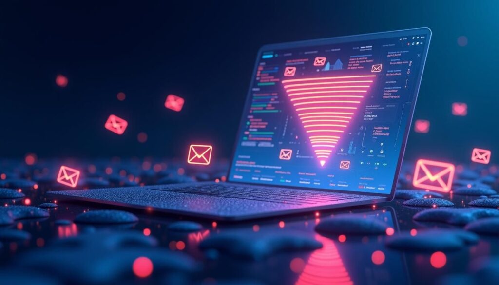 B2B marketers optimizing SEO meta data for landing pages on laptop dashboard