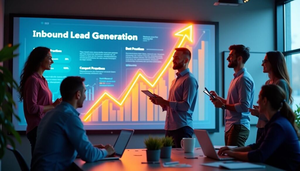 B2B sales team reviewing inbound lead gen best practices on pipeline dashboard