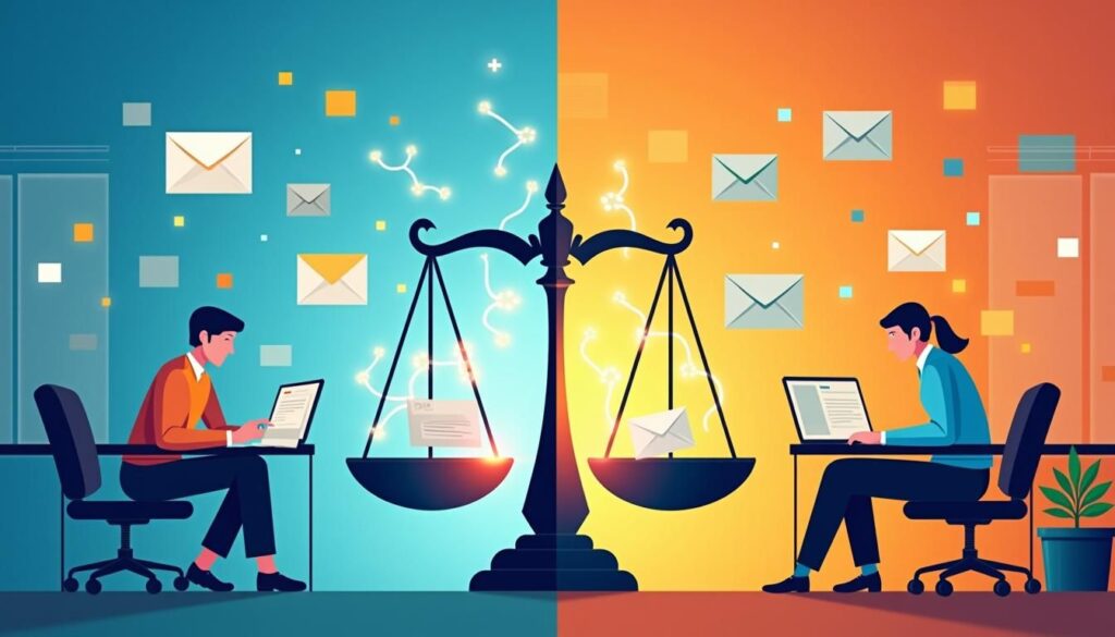B2B marketers comparing inbound vs outbound lead generation strategy on growth chart dashboard