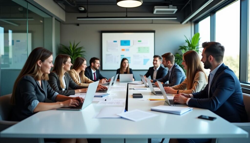 B2B sales leader reviewing outsourced lead flow results from meeting setting companies dashboard