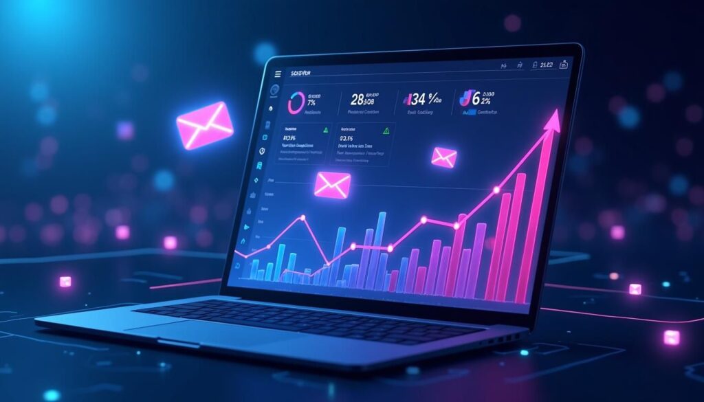 B2B sales leader reviewing open rate tracking dashboard and email deliverability metrics in 2025