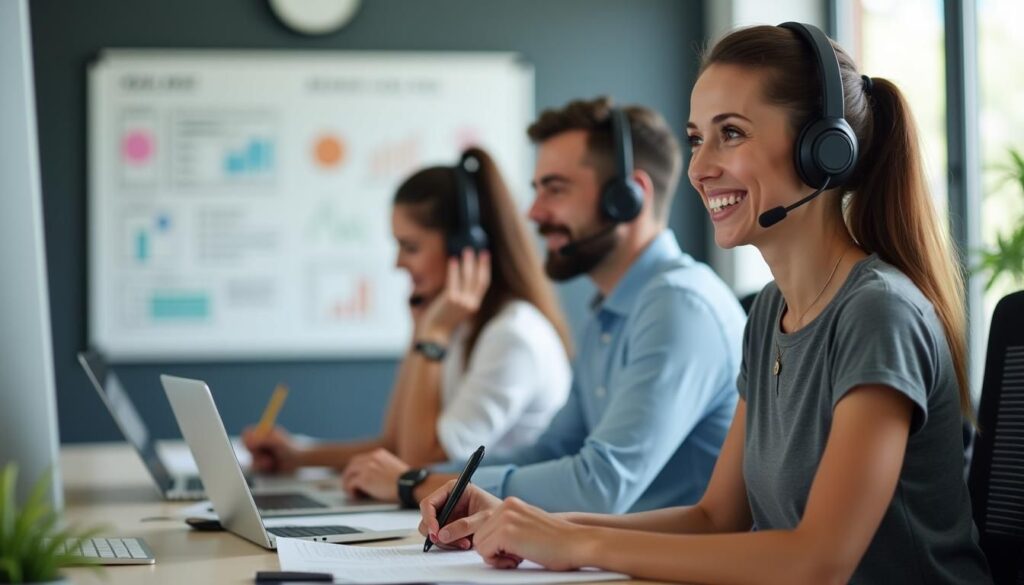 B2B sales leader reviewing outsourcing cold calling performance metrics with remote SDR team