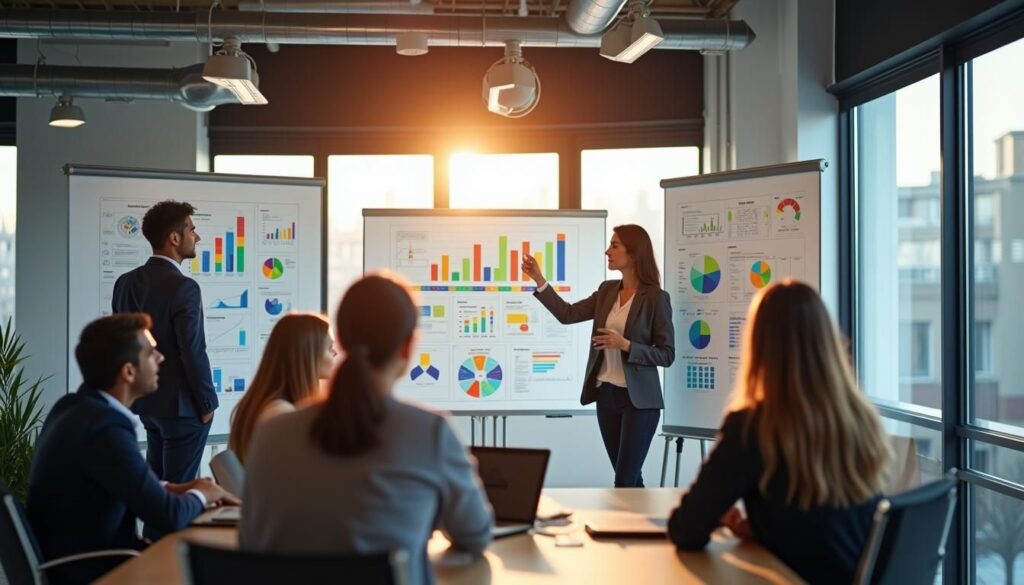 B2B sales leader reviewing pipeline metrics with sales development agencies for growth strategy