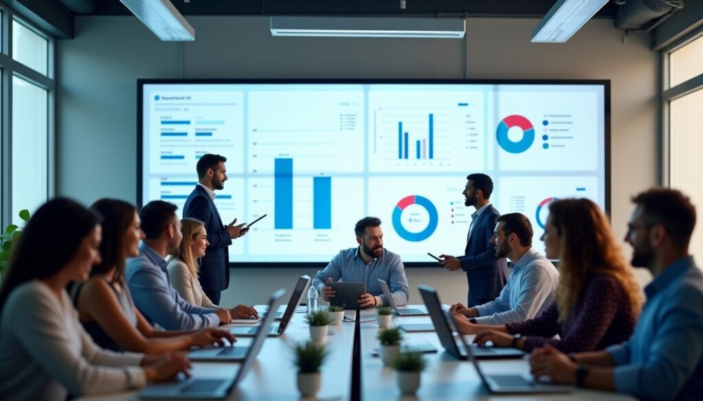 B2B sales team reviewing tech stack, sales development agencies tools of the trade in 2025