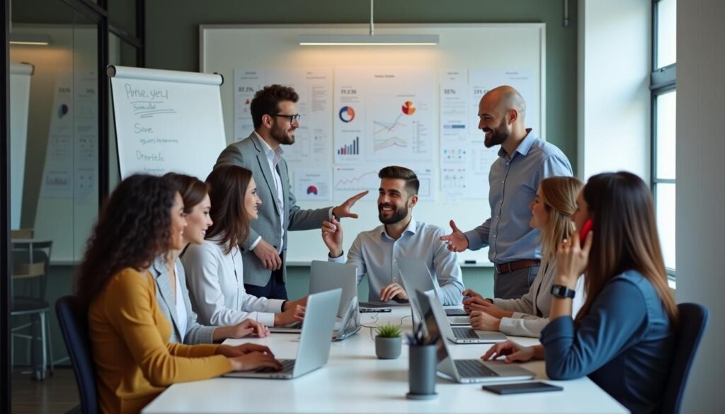B2B sales leaders reviewing sales development rep outsourcing cost-per-meeting and turnover data dashboard