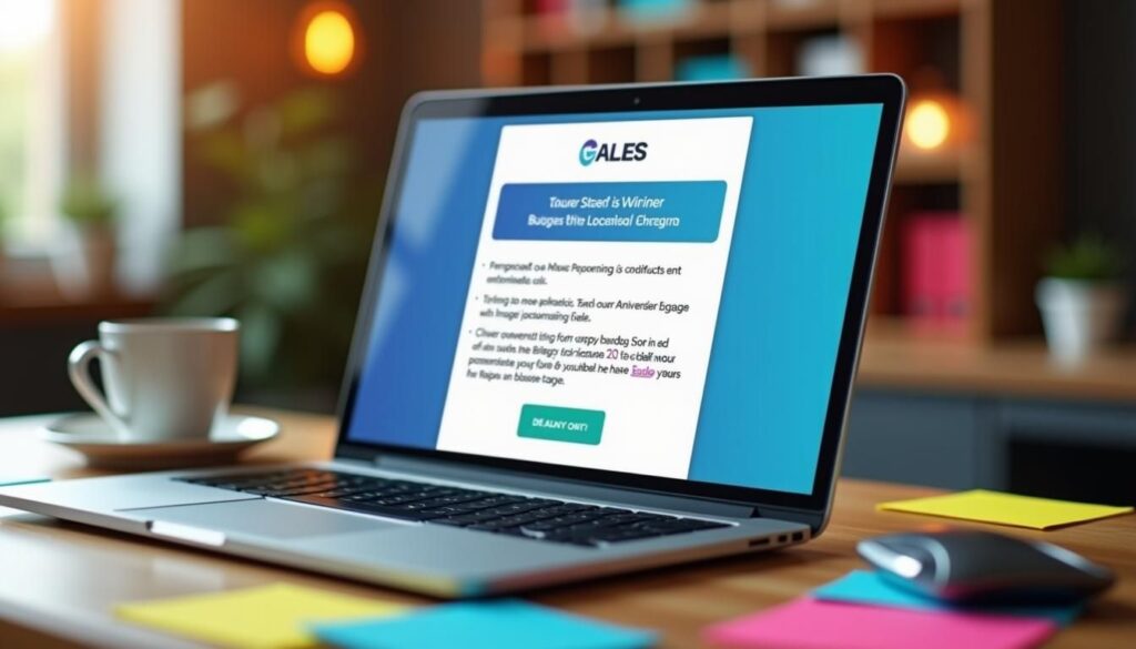 SDR drafting sales email layouts on laptop, mobile-first formatting for higher reply rates