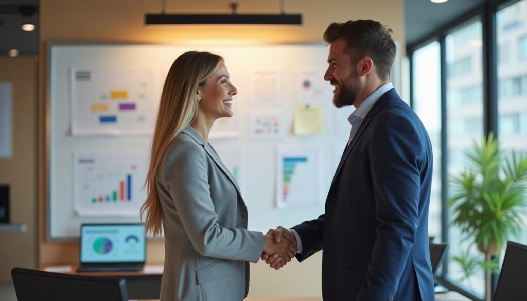 B2B sales team reviewing pipeline and sales techniques for closing multi-stakeholder deals