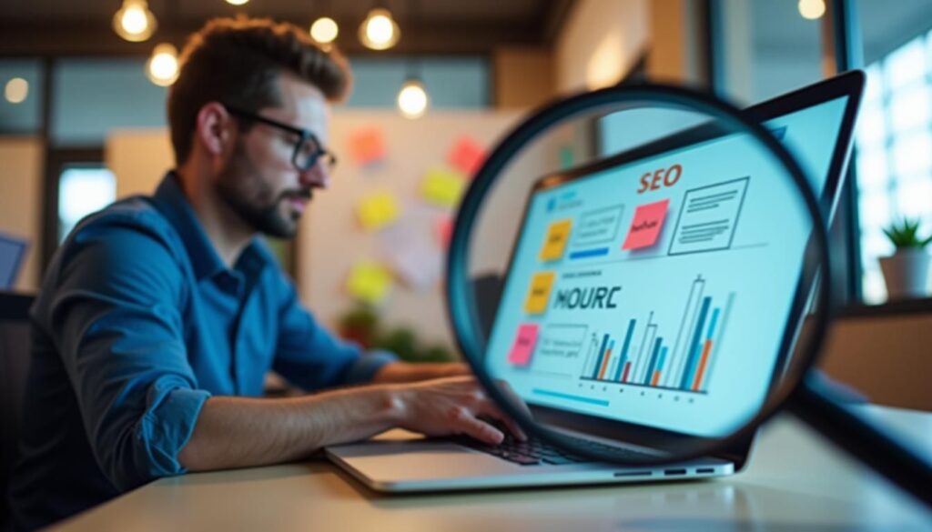 B2B marketing team drafting SEO meta data title tags and meta descriptions to attract leads